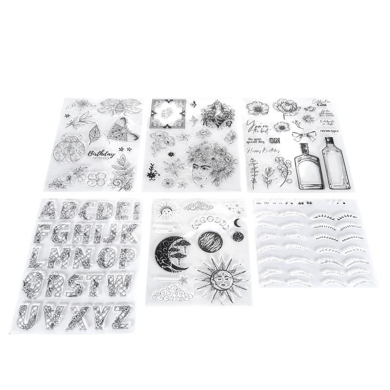 6pcs Silicone Embossing Folders Multipurpose DIY Craft Template Molds for