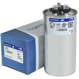 Packard PRCD8075 - 80 + 7.5 uF MFD x 370 VAC Genteq Replacement Dual Capacitor Round # C38075R / 27L522