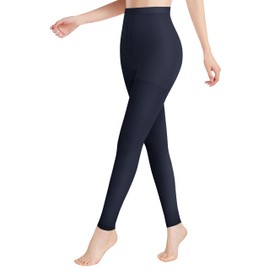 DCCDU Medical Compression Pantyhose for Women & Men, 20-30mmHg Graduated Support Tights, Opaque Footless Waist High Compression Stockings & Leggings for Varicose Veins, Edema, Flight, DVT, Navy, L