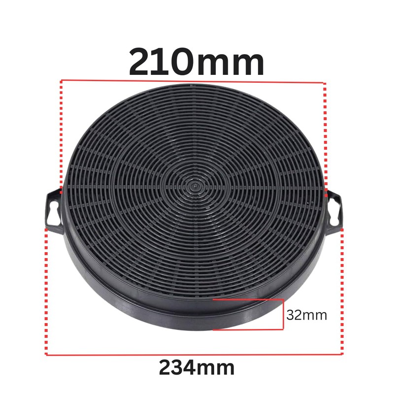 2-Pack Carbon Charcoal Filter 210mm & 32mm for Bosch Neff