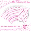 Cholemy 100 Pcs Pink Polka Dot Gift Bags with Handles