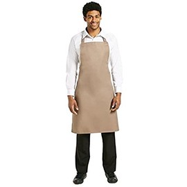 Whites Bib Apron Polycotton Tan Kitchen Cooking Chefs Catering Restaurant