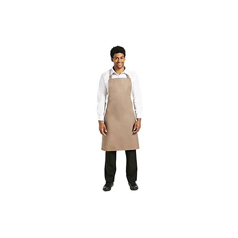 Whites Bib Apron Polycotton Tan Kitchen Cooking Chefs Catering Restaurant