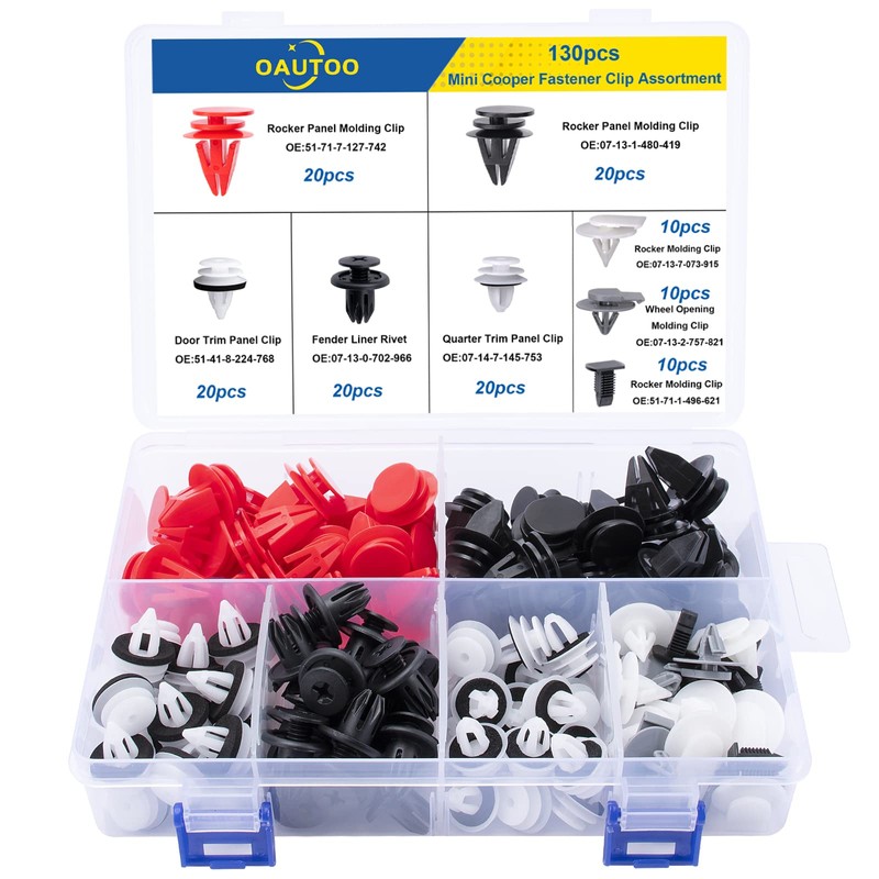OAUTOO 130pcs Auto Body Interior and Exterior Retainer Fastener Clip