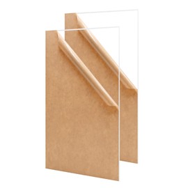 KINLINK 6x12 Acrylic Sheets, 1/8inch (3mm) Clear Plexiglass Sheets, Transparent Plasitc Board with Protective Paper for DIY Project, Craft, Picture Frames, Sign, Weding invitaton, 2 Pack
