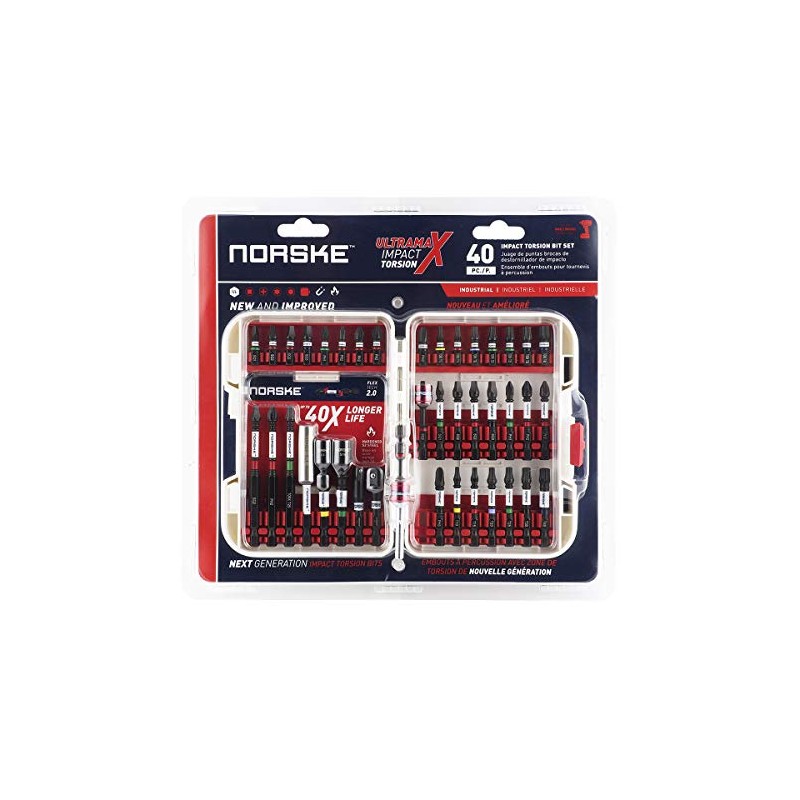 Norske Tools 40pc Screwdriver Bit Set, Impact Torsion, PH &