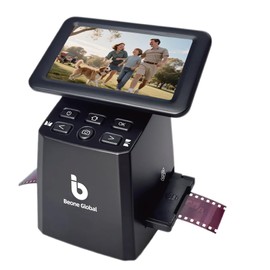 BEONEGLOBAL ClearScan S5 Film Scanner High-Resolution Film&Slide Scanner with 5” LCD – Convert 135, 126, 110 Super8 Negatives and Slides to 24MP Digital JPEG Photos Quickly