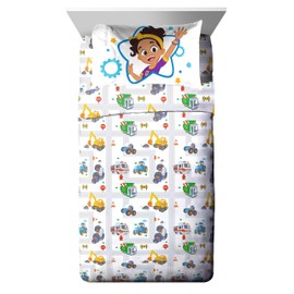 Jay Franco Kids Sheet Set with Fitted, Flat Sheets & Pillow Cover - Ultra-Soft Bedding with Pillowcase for Room Decor, White - Blippi, 3 Piece Twin