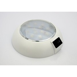 Battery powered LED dome light - magnetic or fixed mount - high power cool white LED downlight for home, auto, truck, RV and marine use