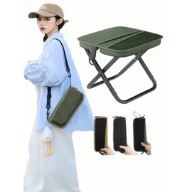 DFUASIBC 折りたたみ椅子 軽量 コンパクト アウトドア チェア｜座面広め＆高さアップで長時間快適｜700g 軽量設計｜収納袋＆ショルダーベルト付き｜折り畳み椅子 小型 携帯便利｜キャンプ ｜収納マニュアル付き (ぐんりょく)