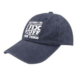 Dad Hats That's What I Do I Fix Stuff and I Know Things Dad Hats, Graphic Baseball Cap for Men Navy Blue