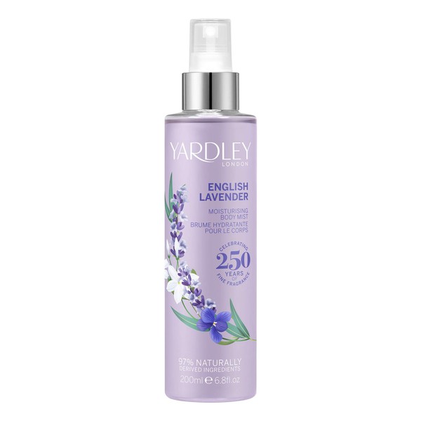 Yardley English Lavender Fragrance Mist 6.8oz (200ml) Spray for Women, clean
