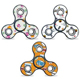 3 Pack of MightySkins Vinyl Decal Skins Compatible with Fidget Spinner Set 44 | Protective Sticker Wrap for Three-Bladed Fidget Toy Fydget | Easy to Apply Cover | Low Grip Adhesive Removes Clean