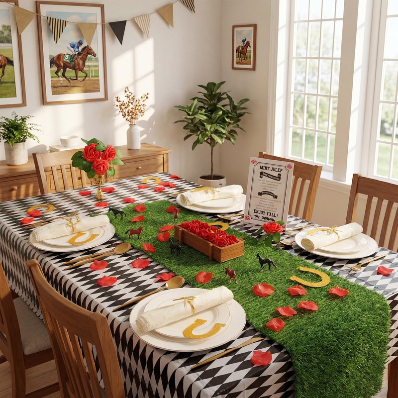 Riceshoot 36 Pcs Derby Party Table Decorations Set Horse Racing