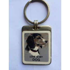 "LOVE IS  MY  DOG"   Keychain