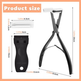 Tape in Hair Extension Tools Kit, Flat Surface Stainless Steel Tape in Hair Extensions Plier,Tape Remover Scraper Tool,Hair Clips,Hair Extension Tape, Hair Extensions Styling Tools (Black)