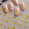 2 Sheets Gold Nail Stickers for Nail Art 5D Self-Adhesive