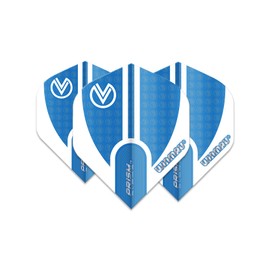 WINMAU Vincent van Der Voort Prism Alpha Blue and White Extra Thick Dart Flights - 1 Set per Pack (3 Flights Total)