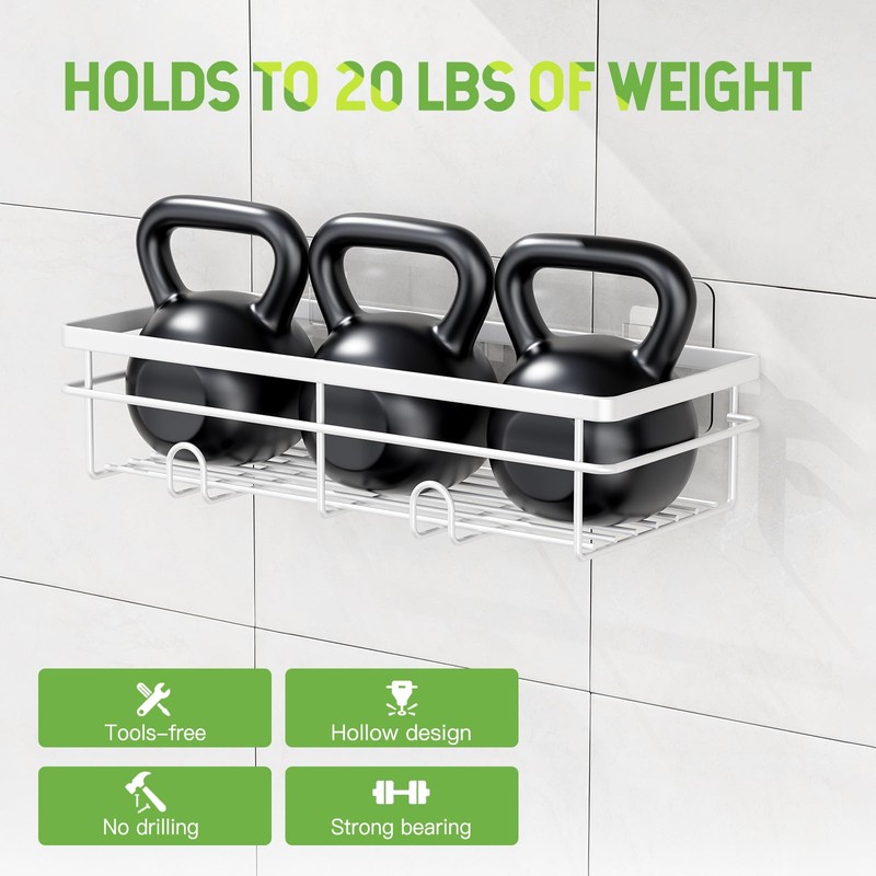 Uamector Shower Shelf, No Drilling, Rustproof, Bathroom Shelf, Shampoo Holder