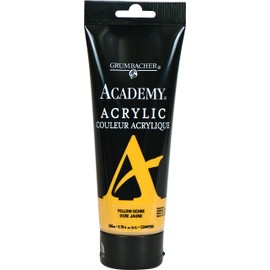 Grumbacher Academy Acrylic Paint, Gloss, 200ml/6.8 oz. Plastic Tube, Yellow Ochre Light Hue (C244P200)