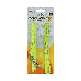 Fancy Pets Correa y Collar Ajustables para Perro Tamaño Extra Chico con Bandas Reflejantes Varios Colores