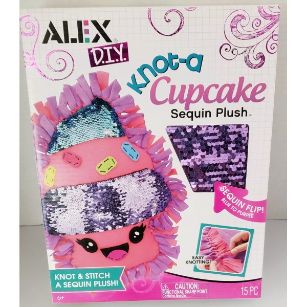 Alex DIY Knot-A-Cupcake Sequin Plush