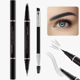 LAVONE Kit de Maquillaje Lápiz de Cejas, Con Lápiz Microblading de Cejas Impermeable 2 En 1, Pomada de Cejas, Delineador de Ojos y Brocha de Cejas de Doble Punta, Kit de Lápiz de Cejas para Cejas Natu