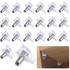 20 Pcs Clear Shelf Support Pegs, Clear Plastic Shelf Pegs, Cabinet Shelf Supports Pins, Clear Shelf Pins Shelf Support Pegs, Shelf Holder Pins, Shelf Holder Replacement Peg, Bracket Steel Pin, 5mm