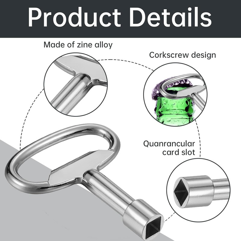 Pack of 2 Square Keys, 8 mm Square Key Valve,
