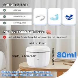 Mxmoonant Mxmoonant Mini Ultrasonic Cleaner for Retainer Aligner Mouthguards, Portable for an Outing, with a Aligner Case & A Mini Brush