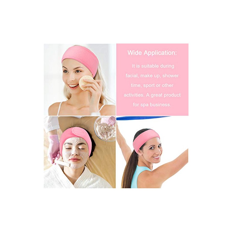 Whaline 4 diademas de spa, para maquillaje, tela de rizo
