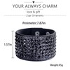 Leather Wrap Bracelet for Women Rhinestone Prom Bracelet Bohemian Wide