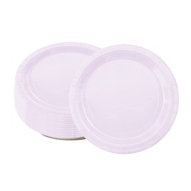 16PCS Light Purple Paper Plates 18cm,Disposable Paper Plates 7 inch Solid Color Paper Round Dinner Plates Tableware Party Plates for Birthday,BBQs,Christmas,Picnic,Kids Shower Party Plates Supplies