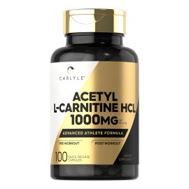 Pre Entreno Acetil L- Carnitina Hcl 100 Cpsulas 1000mg L81 Sin Sabor