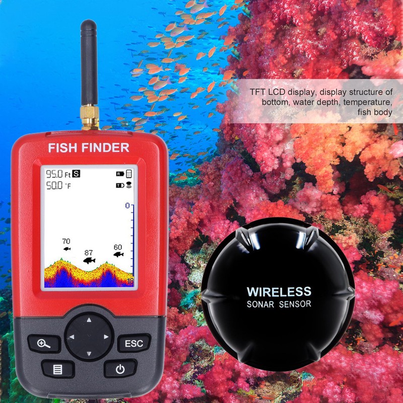 ZNAZTYQ003 Wireless Sonar Fish Finder Handheld Visual Fish Detector with