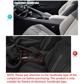 BOYOUS Car Armrest Cover Waterproof Center Console Pad Covers Scratch Resistance Full Protection Console Leather Arm Rest Protector fit for Hyundai Elantra 2021 2022 2023 2024 2025（Black Stitches）