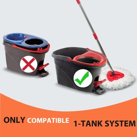 Puiuisoul Mop Replace Head, Base and Handle Replacement Set for OCeda EasyWring 1-Tank System, Includes 2 Microfiber Mop Head, 1 Mop Head Base and 1 Mop Handle