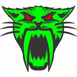 4" ARCTIC CAT HEAD DECAL Green fits anywhere snowmobile atv toolbox gift trailer