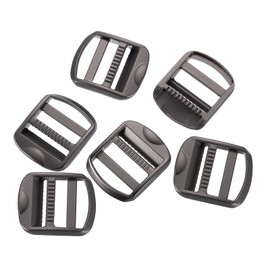 uxcell Metal Ladder Lock Slider, 6Pcs 1" - Zinc Alloy Buckle Adjuster Webbing Strap Release Buckles for Backpack Accessories Replacement (Matte Gunmetal)