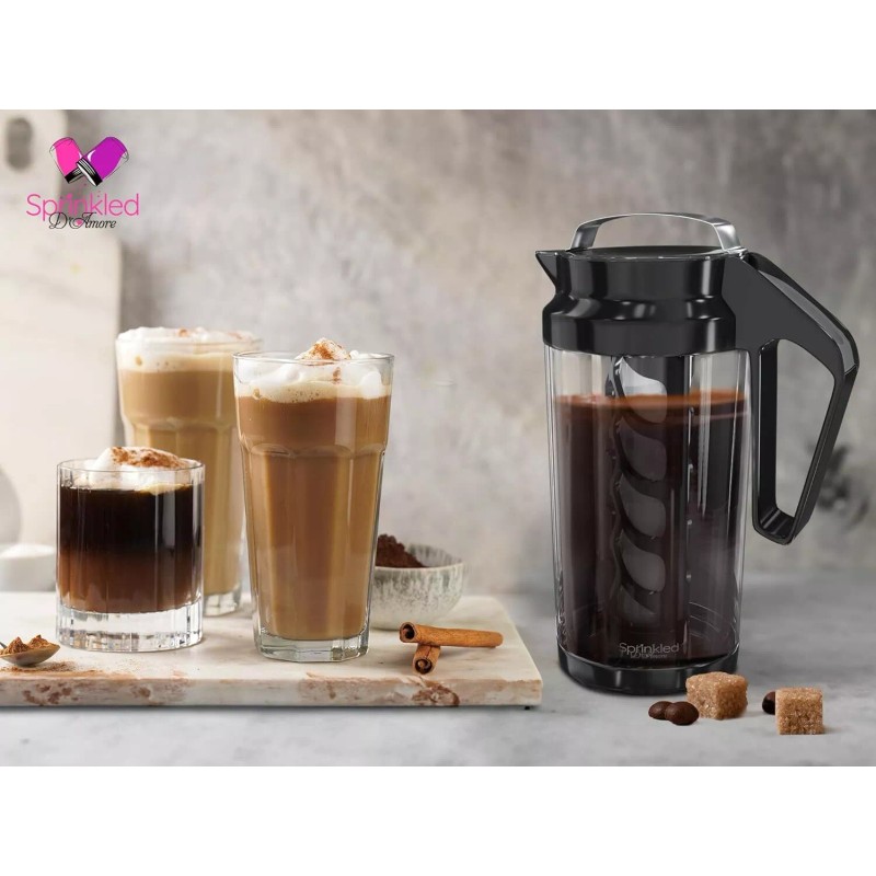 Sprinkled D' Amore Cold Brew Iced Coffee Maker, Pitcher to