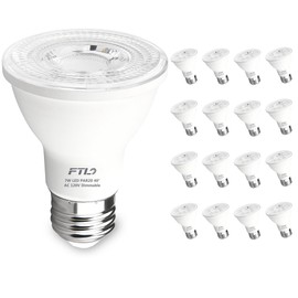 FTL 20-Pack PAR20 LED Bulbs 5000K Daylight White, 7W 600LM 50W 60W Equivalent, Dimmable Spot Light Bulb, E26 Base, Indoor Outdoor Flood Light