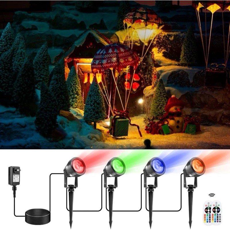 VOLISUN 4-8 Packs Waterproof LED Pond Light Underwater & Ground