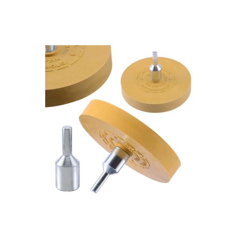 Rubber Eraser Wheel Kit for Adhesive Removal - Power Drill