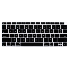 English Language Silicone Black Keyboard Cover Skin Compatible for MacBook Air 13 inch for Retina Display Model A1932, 2018 Release (not Compatible for Old Version MacBook Air 13" A1369 &A1466