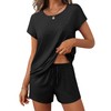 Ekouaer Women 2 Piece Pajamas Set Short Sleeve Comfy Lounge