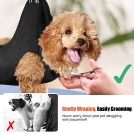 MACUNIN Dog Grooming Hammock Grooming Kit, Pet Nail Trimming Harness for Dog and Cat, Nail Cutting Helper for Small and Large Pet Bathing Shower Supplies (Medium, Black)