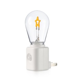 Yaoten Led Motion Sensor Night Light, Motion Activated Nightlights Bulb Plug into Wall, Warm White, Dusk to Dawn Sensor, Adjustable Brightness 10-100LM, for Bedroom