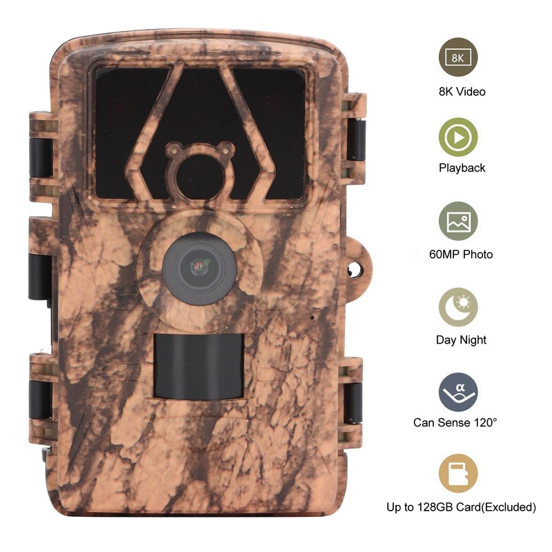Trail Camera IP66 Waterproof 4K 60MP 0.2s Trigger 120° Wide