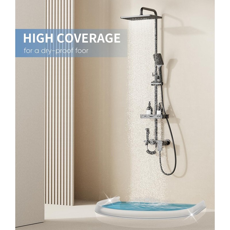 KRUI Collapsible Shower Threshold Water Dam, 39 In, Self Adhesive