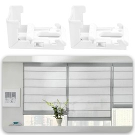 OTOTEC 4pcs Roman Blind Spring Brackets Roman Blinds Push Spring Bracket 45x28x25mm for 21mm Shutters Roller Blind Brackets Fixing White